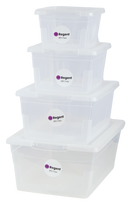 REGENT PLASTIC KEY RECT. STORAGE BOX CLEAR 4PCE VALUE PACK (1.3L/2.1L/4L/6L), (450X320X200MM)