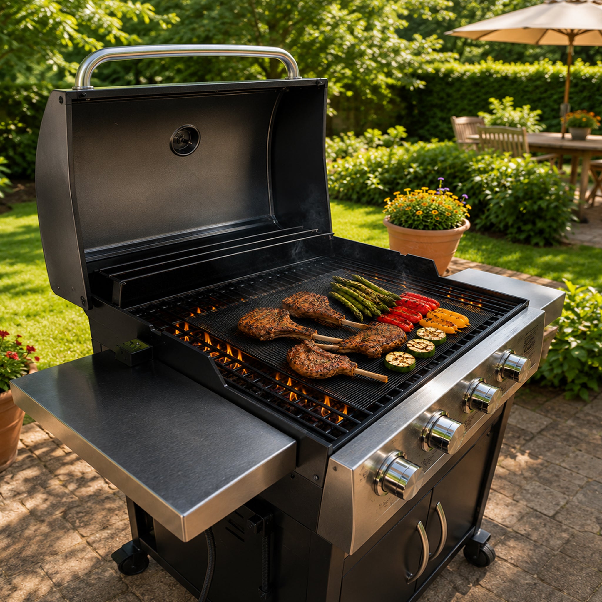 REGENT RE-USEABLE BBQ GRILL MESH MATS/AIR FRYER LINERS 2PK, 360X420MM