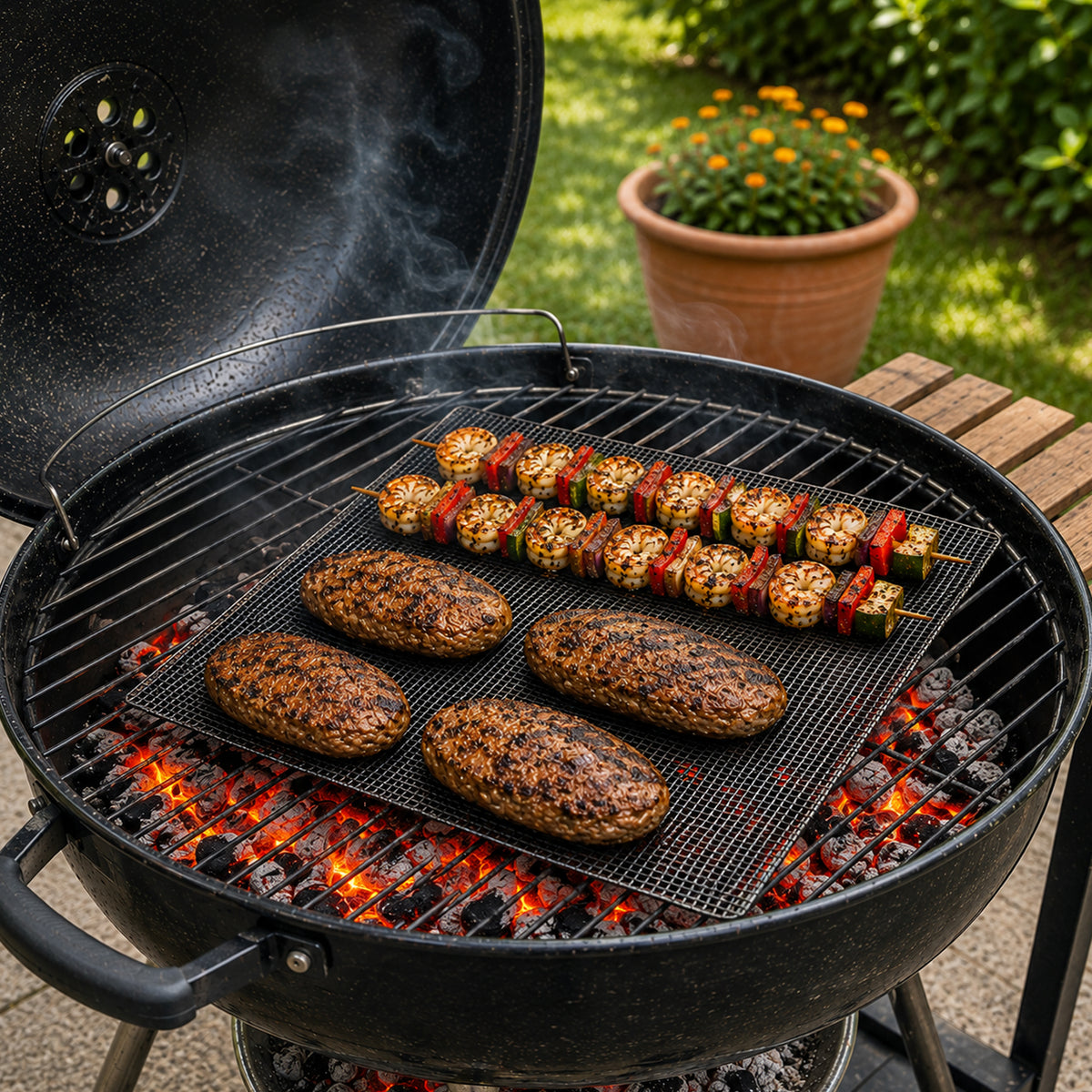 REGENT RE-USEABLE BBQ GRILL MESH MATS/AIR FRYER LINERS 2PK, 320X320MM
