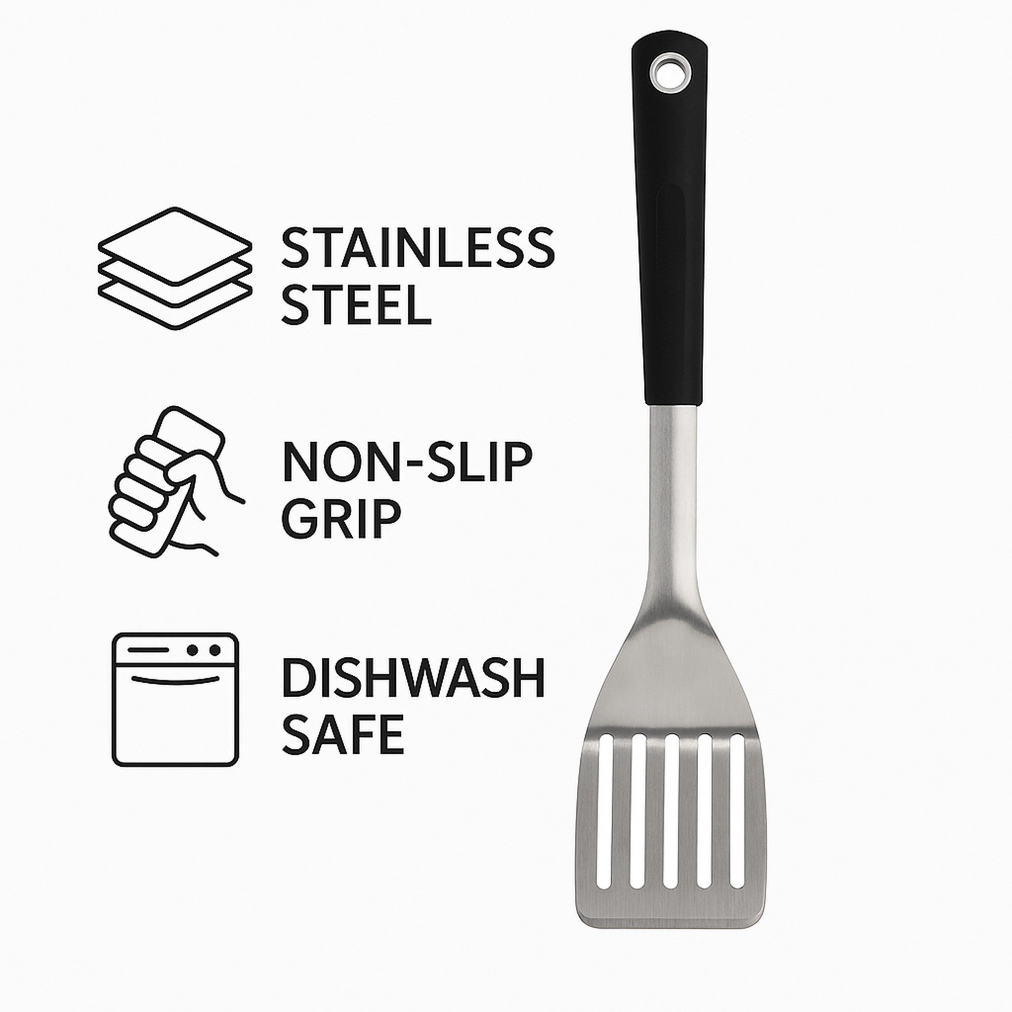 REGENT BRAAI TURNER STAINLESS STEEL WITH TPR HANDLE, 430MM