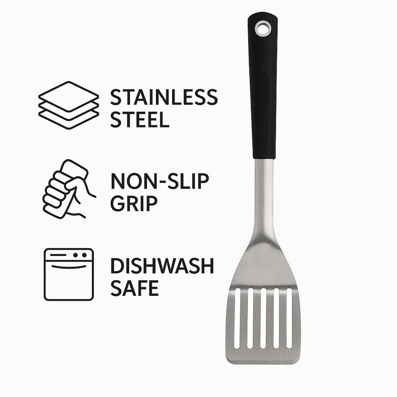 REGENT BRAAI TURNER STAINLESS STEEL WITH TPR HANDLE, 430MM