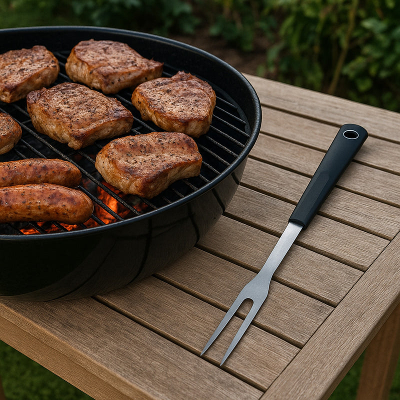 REGENT BRAAI FORK STAINLESS STEEL WITH TPR HANDLE, 400MM