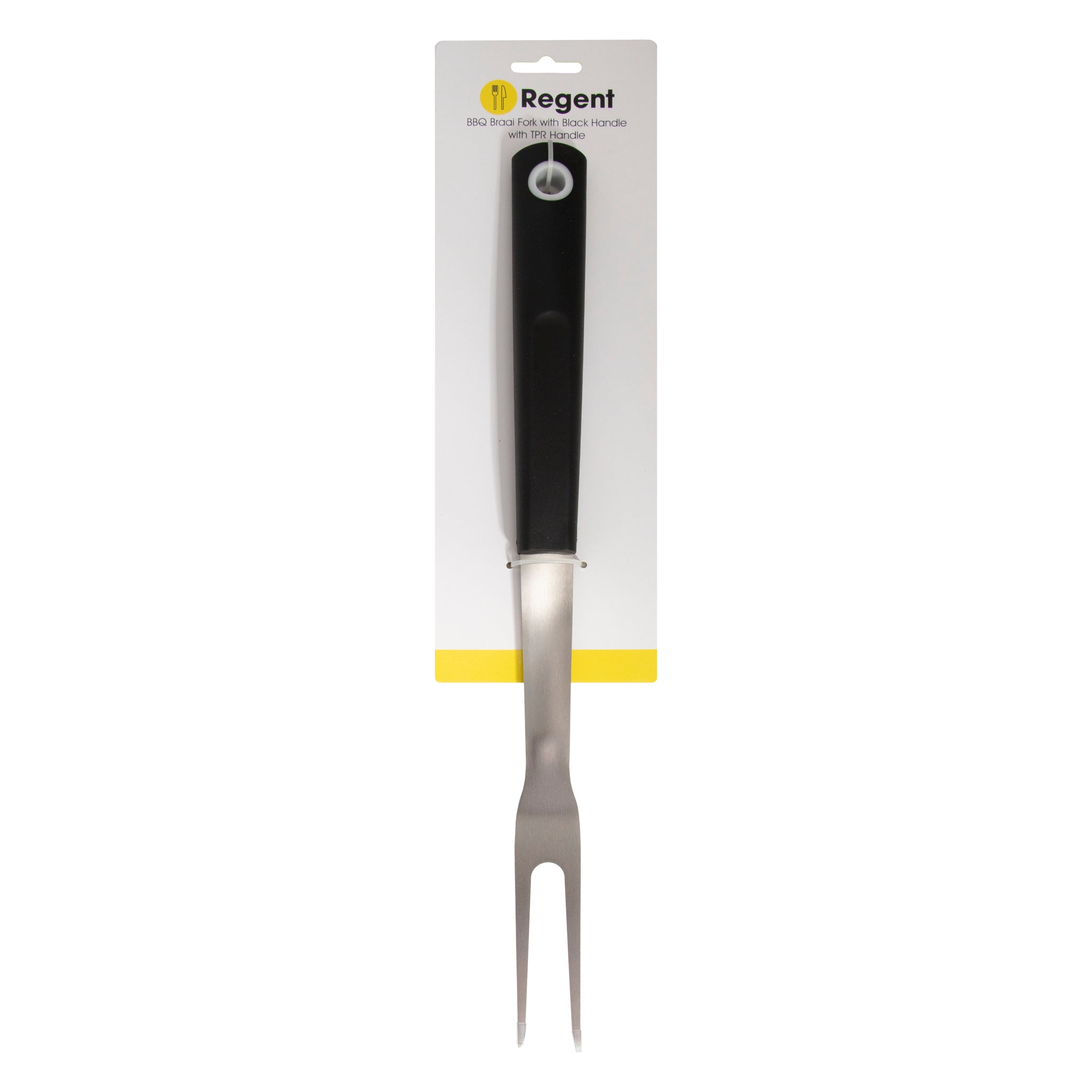 REGENT BRAAI FORK STAINLESS STEEL WITH TPR HANDLE, 400MM