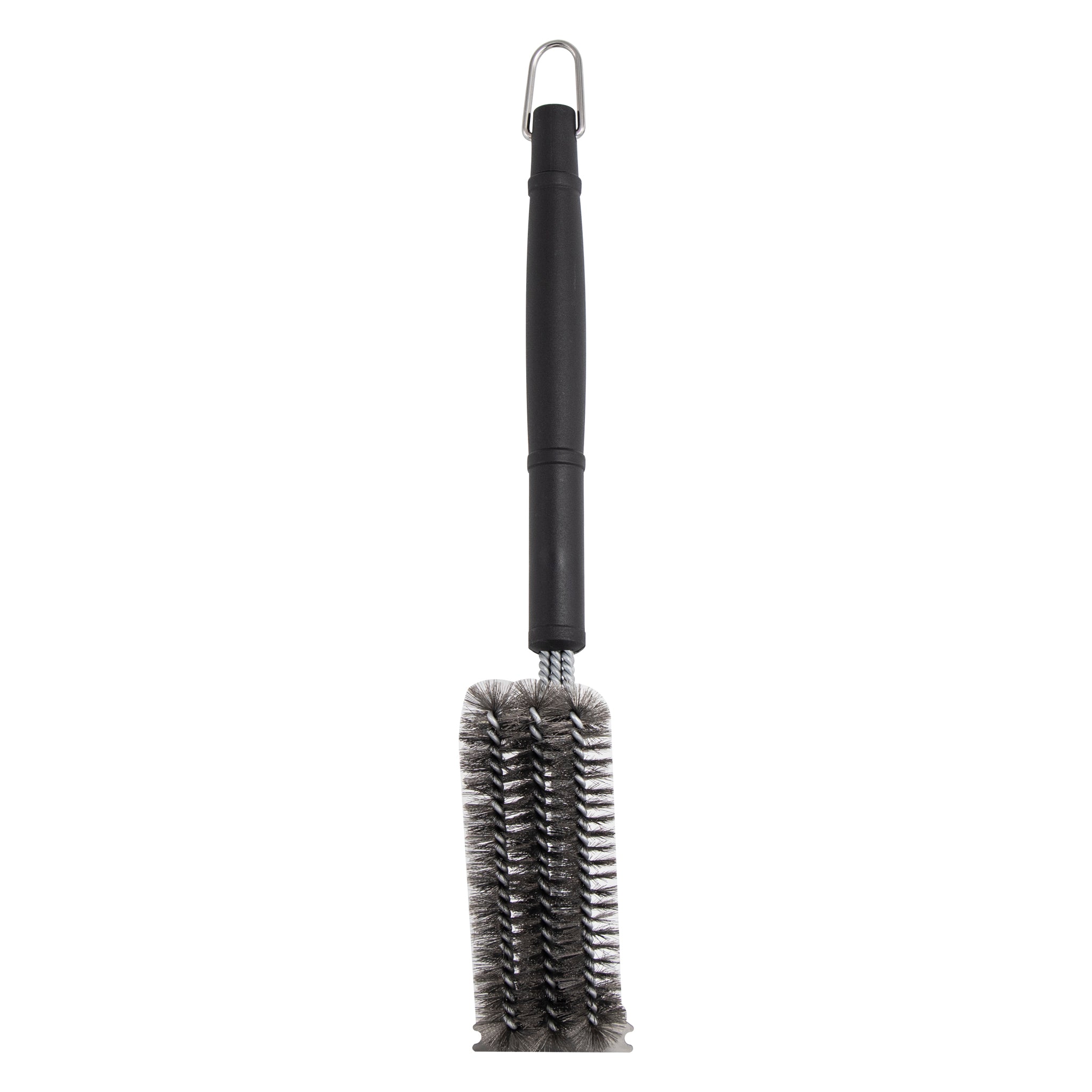REGENT BRAAI 3 WAY CLEANING BRISTLE BRUSH WITH SCRAPER STAINLESS STEEL, 450MM