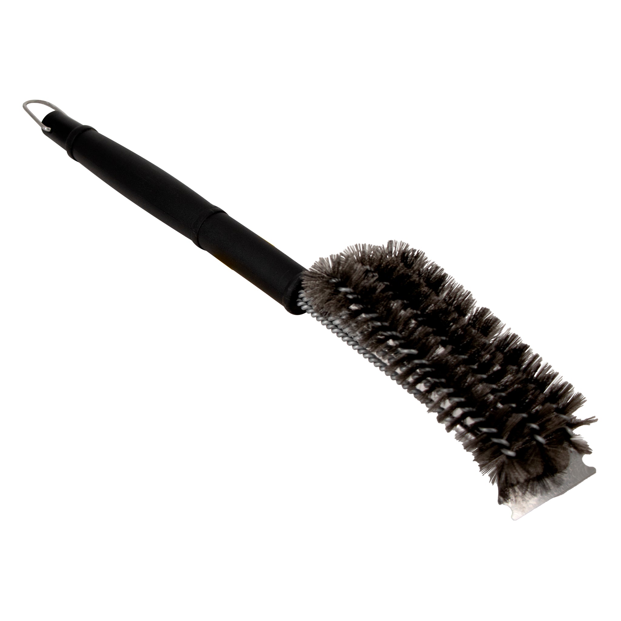 REGENT BRAAI 3 WAY CLEANING BRISTLE BRUSH WITH SCRAPER STAINLESS STEEL, 450MM