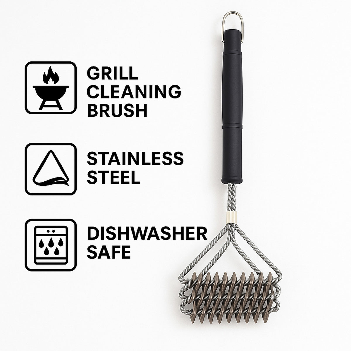 REGENT BRISTLE-FREE BRAAI GRILL CLEANING BRUSH STAINLESS STEEL, 440MM