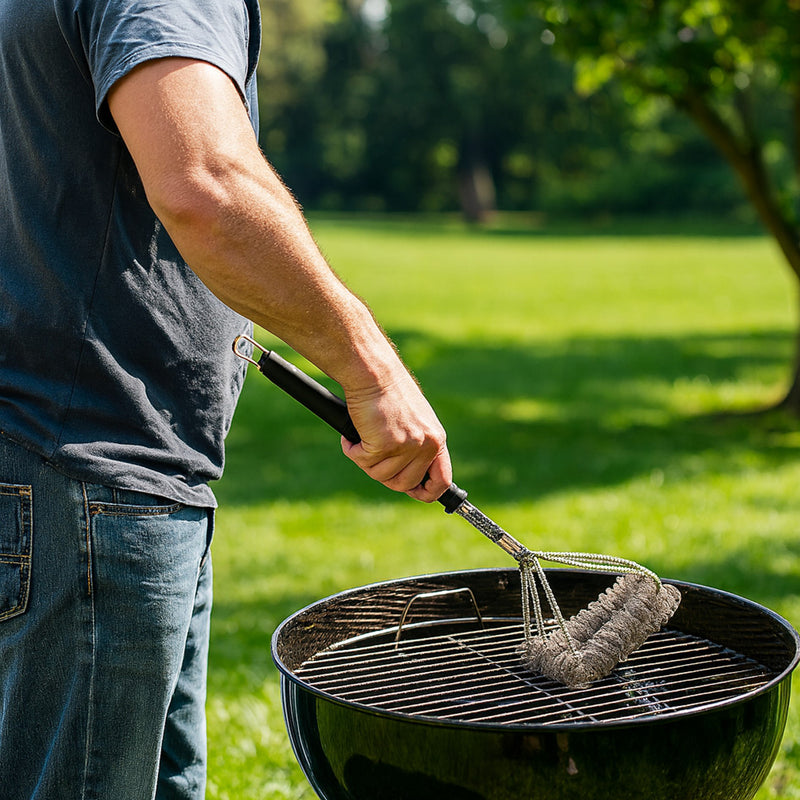 REGENT BRISTLE-FREE BRAAI GRILL CLEANING BRUSH STAINLESS STEEL, 440MM