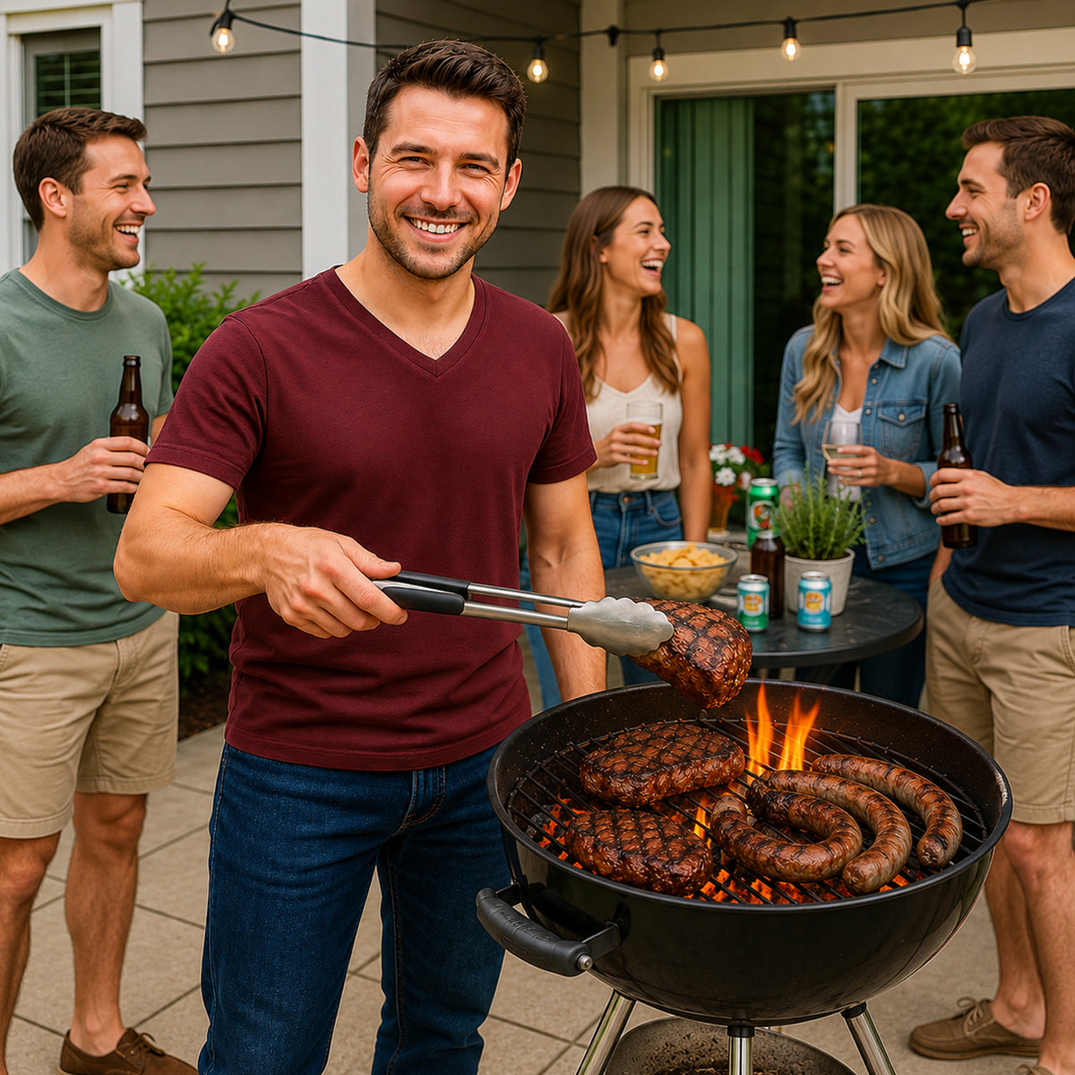 REGENT BRAAI TONG STAINLESS STEEL WITH BLACK HANDLE, 440MM