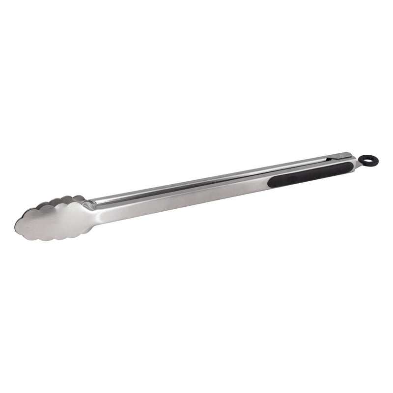 REGENT BRAAI TONG STAINLESS STEEL WITH BLACK TPR HANDLE, (445X40X25MM)