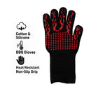 REGENT BBQ GLOVES HEAT RESISTANT NON SLIP SILICONE RED AND BLACK