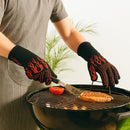 REGENT BBQ GLOVES HEAT RESISTANT NON SLIP SILICONE RED AND BLACK