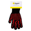 REGENT BBQ GLOVES HEAT RESISTANT NON SLIP SILICONE RED AND BLACK
