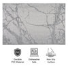 REGENT PLACE MATS WOVEN PVC SILVER MARBLE, 300X450MM