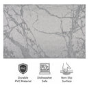 REGENT PLACE MATS WOVEN PVC SILVER MARBLE, 300X450MM