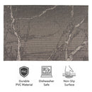 REGENT PLACE MATS WOVEN PVC GREY MARBLE, 300X450MM