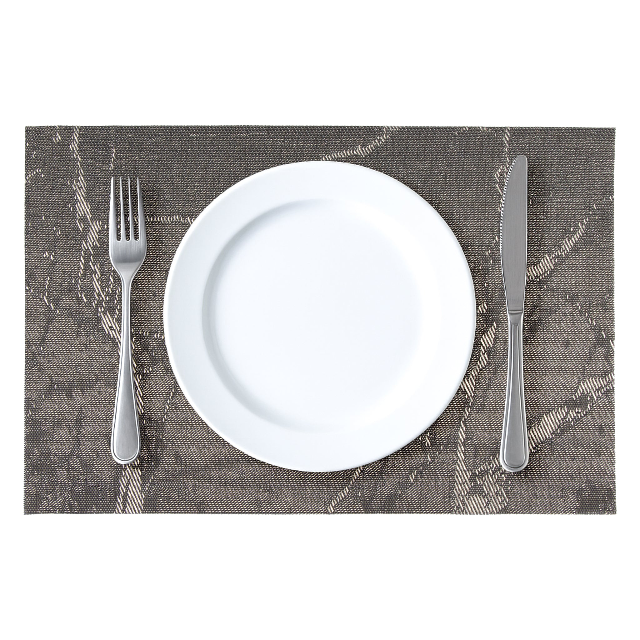 REGENT PLACE MATS WOVEN PVC GREY MARBLE, 300X450MM