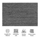 REGENT PLACE MATS WOVEN PVC & COTTON MOTTLED BLACK & WHITE, 300X450MM