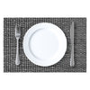 REGENT PLACE MATS WOVEN PVC/COTTON MOTTLED BLACK/WHITE, 300X450MM