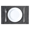REGENT PLACE MATS WOVEN PVC/COTTON BLACK WITH WHITE STRIPES, 300X450MM