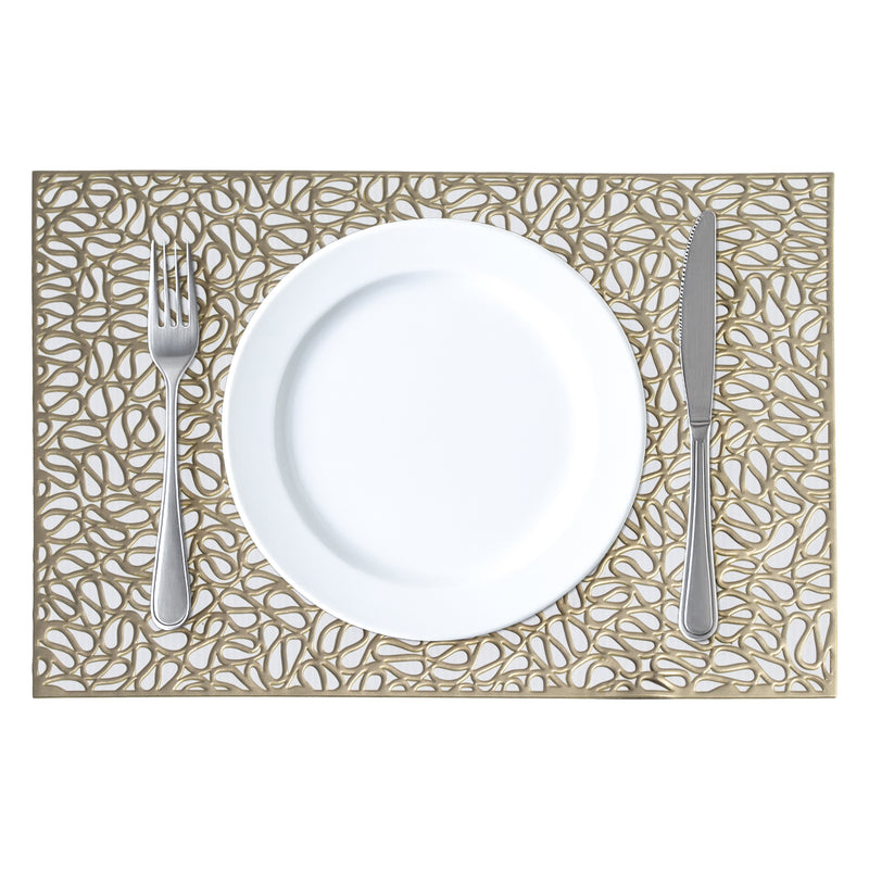 REGENT PLACE MATS PRESSED GOLD PVC, 300X450MM