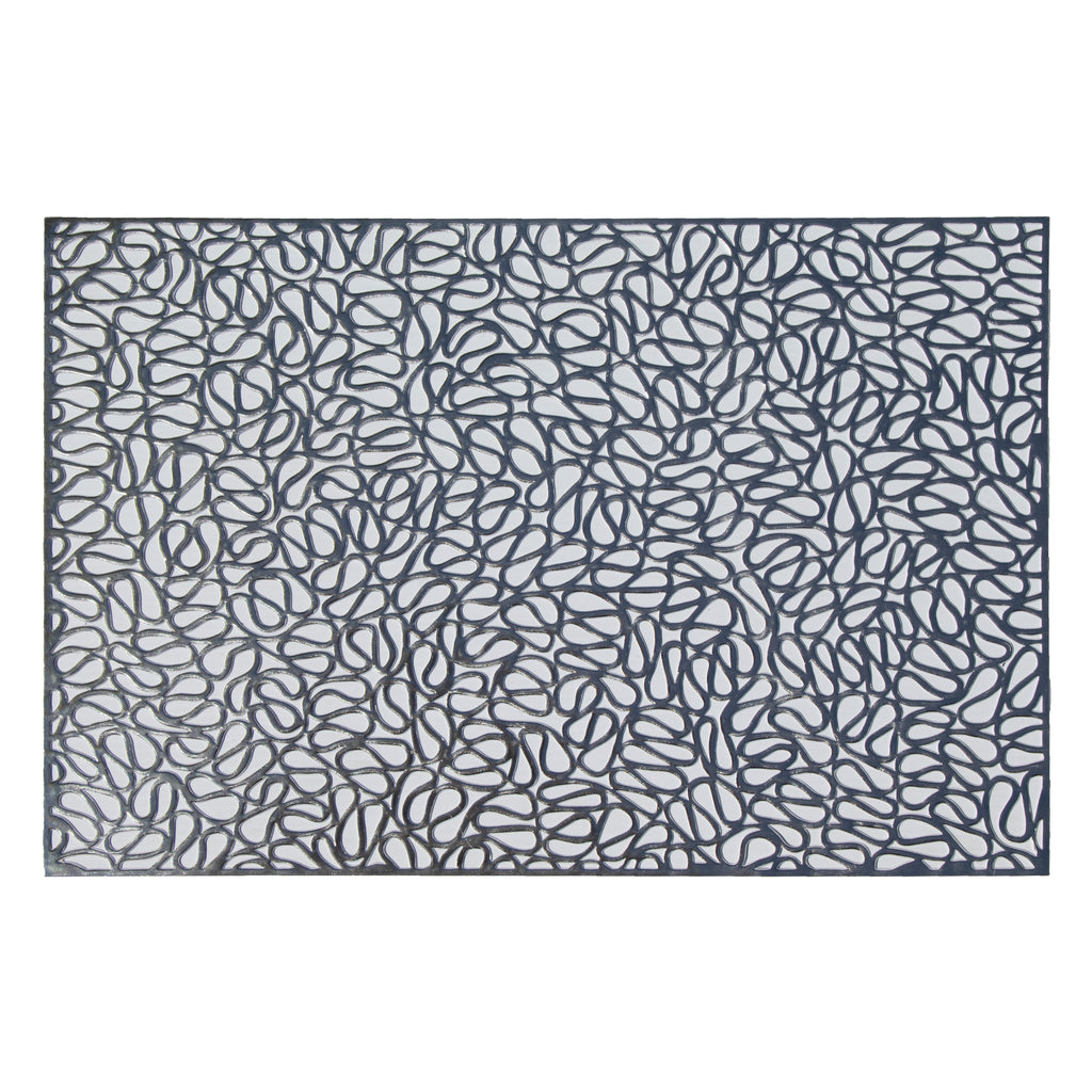 REGENT PLACE MATS PRESSED SILVER METALLIC PVC, (300X450MM)