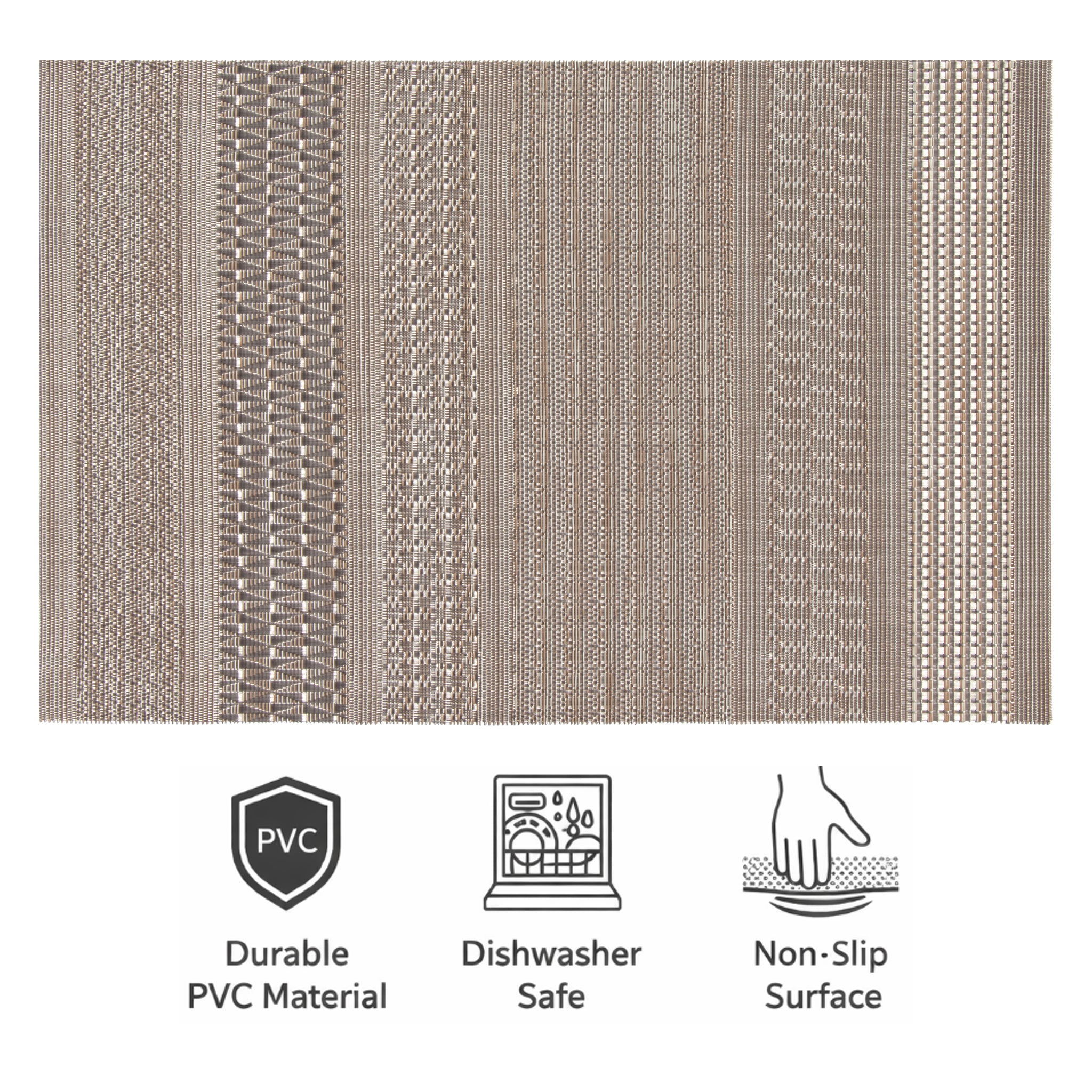 REGENT PLACE MATS WOVEN PVC DESERT SAND, 300X450MM