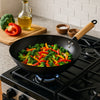 REGENT COOKWARE WOK CARBON STEEL WITH WOODEN HANDLE, 310MM DIA