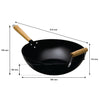REGENT COOKWARE WOK CARBON STEEL WITH WOODEN HANDLE, (610/350MM DIAX100MM)