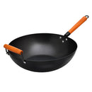 REGENT COOKWARE WOK CARBON STEEL WITH WOODEN HANDLE, 350MM DIA