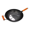REGENT COOKWARE WOK CARBON STEEL WITH WOODEN HANDLE, 350MM DIA