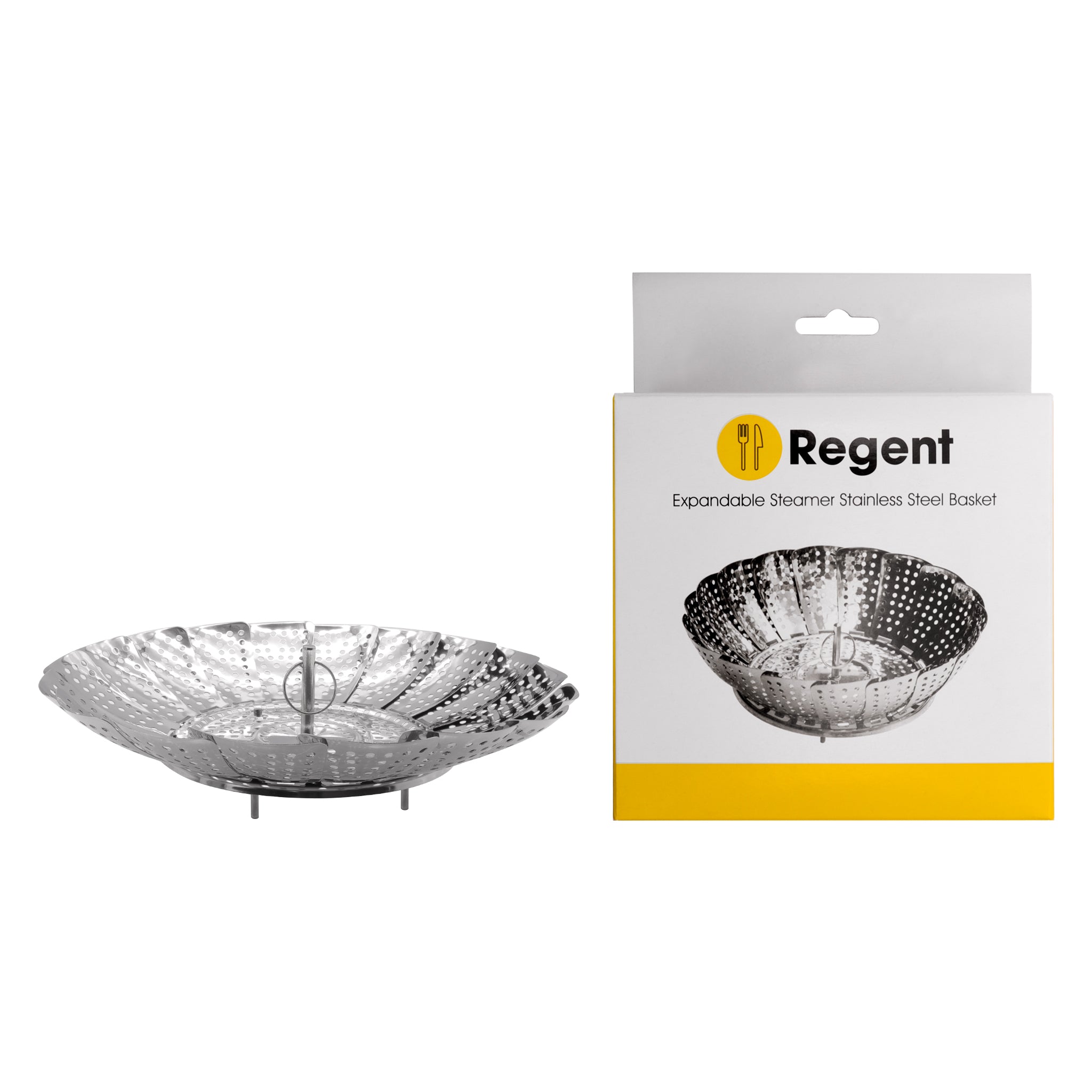REGENT KITCHEN EXPANDABLE STEAMER BASKET STAINLESS STEEL, 235/138MM DIAX70MM
