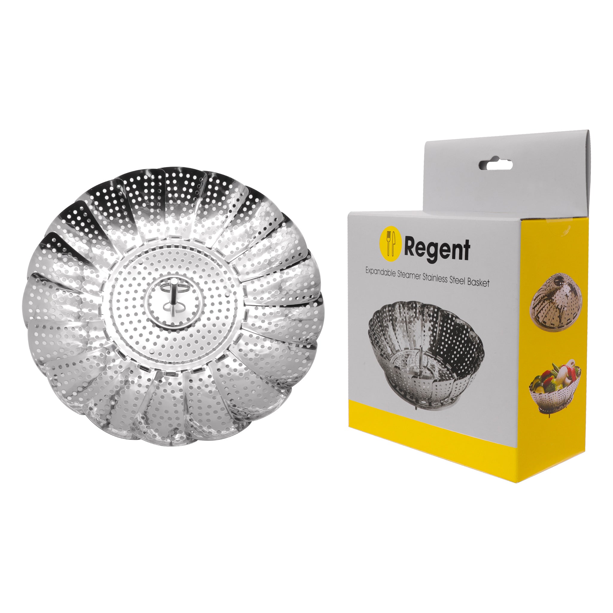 REGENT KITCHEN EXPANDABLE STEAMER BASKET STAINLESS STEEL, 235/138MM DIAX70MM