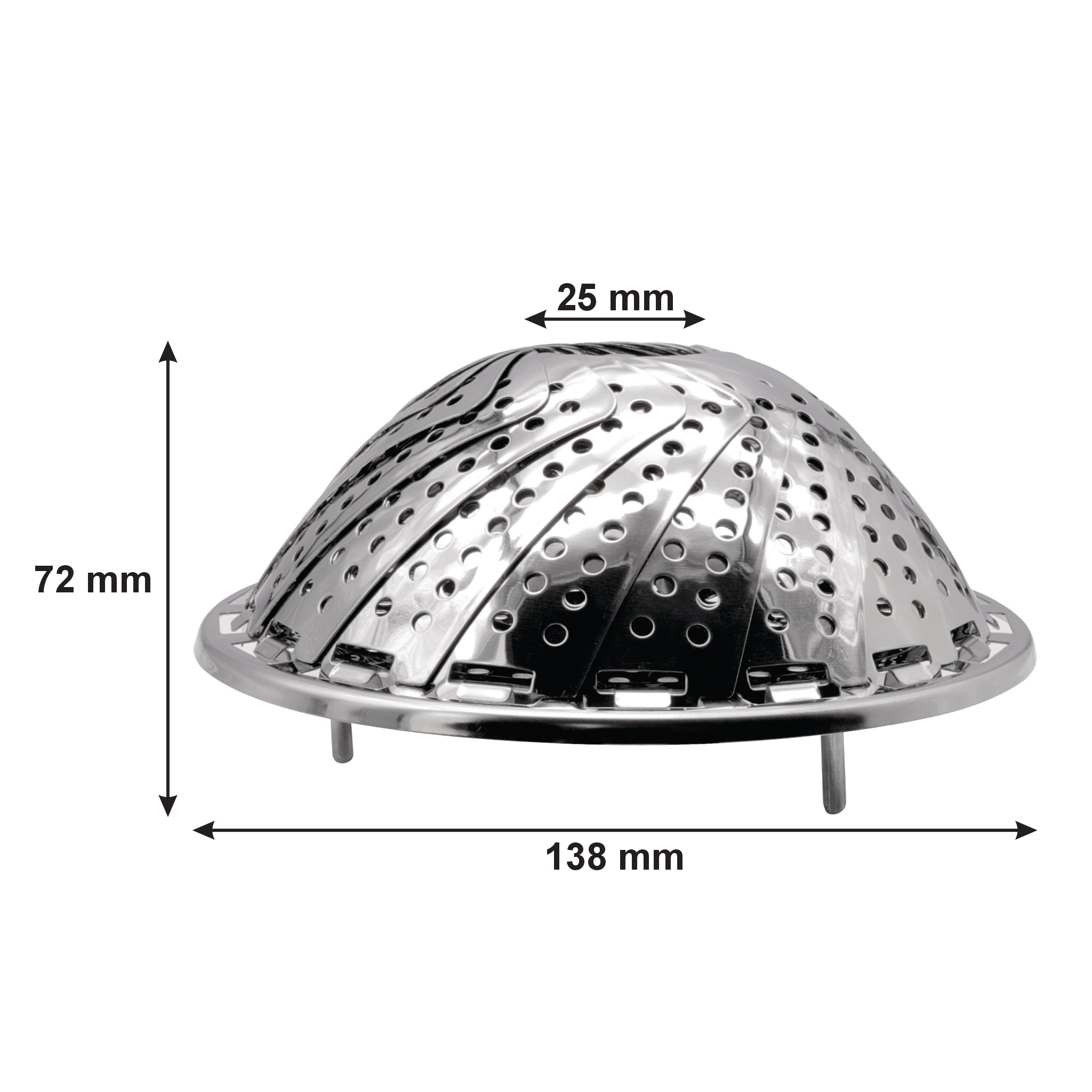 REGENT KITCHEN EXPANDABLE STEAMER BASKET STAINLESS STEEL, 235/138MM DIAX70MM