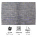 REGENT PLACE MATS WOVEN PVC BLUE/GREY, 305X450MM