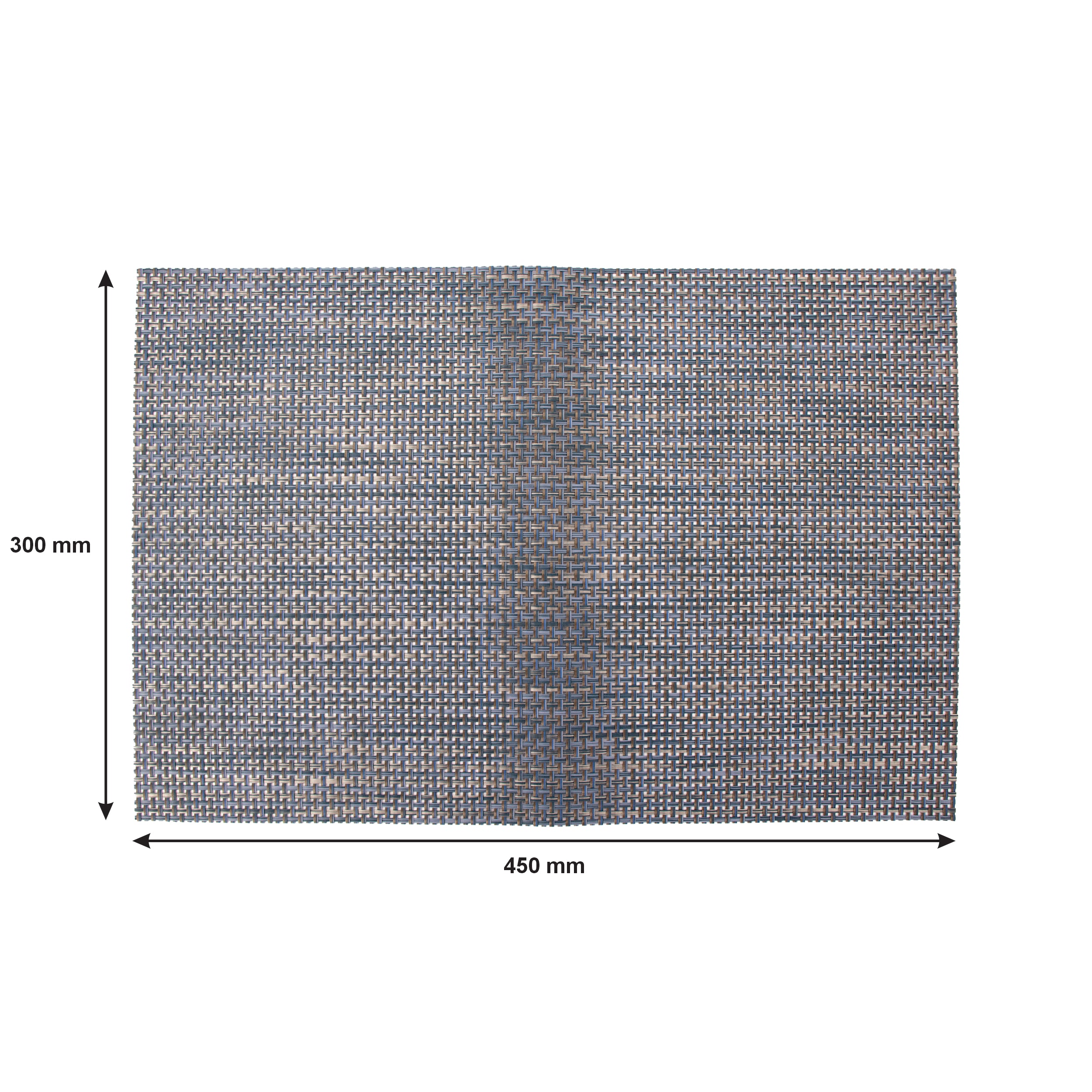 REGENT PLACE MATS WOVEN PVC BLUE/GREY, 305X450MM