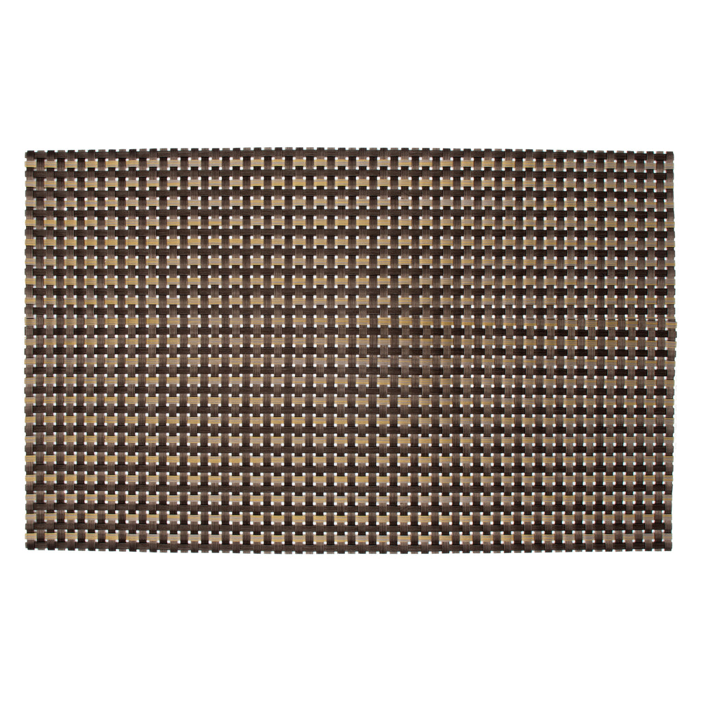 REGENT PLACE MATS WOVEN PVC GOLD/BLACK/GREY, 300X450MM