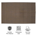REGENT PLACE MATS WOVEN PVC GOLD/BLACK/GREY, 300X450MM