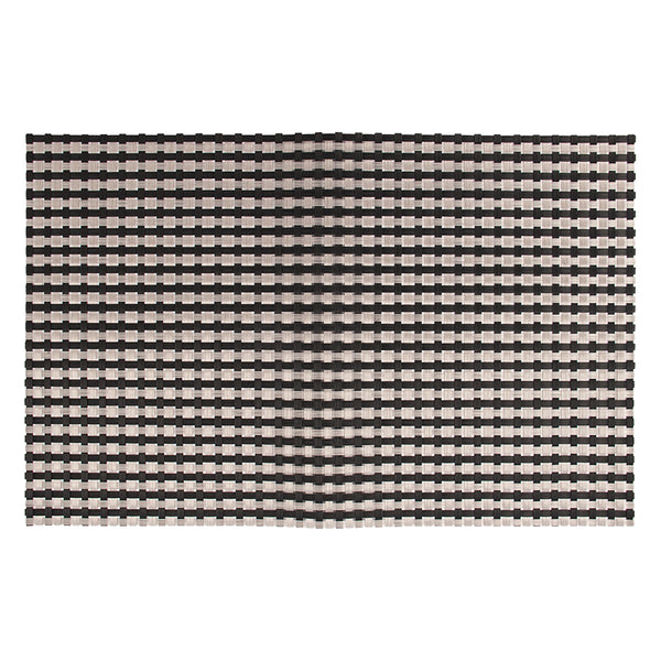 REGENT PLACE MATS WOVEN SILVER AND BLACK PVC, (300X450MM)