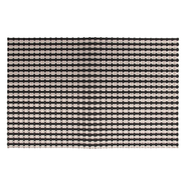 REGENT PLACE MATS WOVEN SILVER/BLACK PVC, (300X450MM)