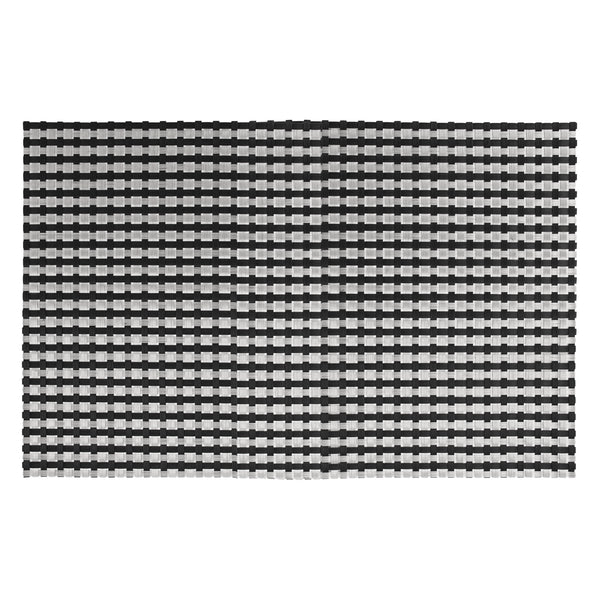 REGENT PLACE MATS WOVEN PVC SILVER/BLACK, 300X450MM