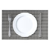 REGENT PLACE MATS WOVEN PVC SILVER/BLACK, 300X450MM