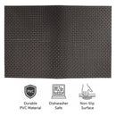REGENT PLACE MATS WOVEN PVC BLACK, 300X450MM