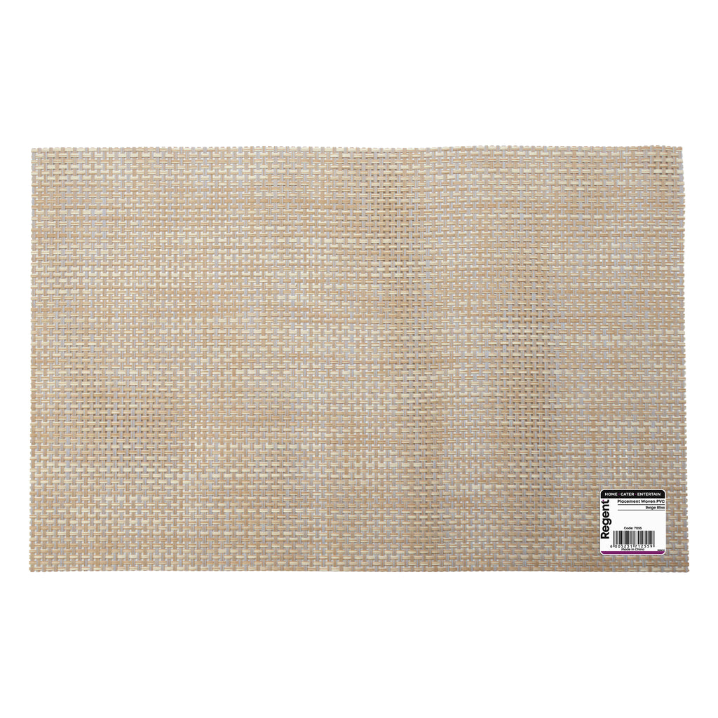 REGENT PLACE MATS WOVEN PVC BEIGE BLISS, 300X450MM