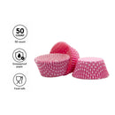 REGENT CAKE CUPS PINK WITH WHITE STARS 50PK, 50X32.5MM