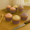 REGENT CAKE CUPS LILAC WITH WHITE STARS 50PK, 55X37.5MM