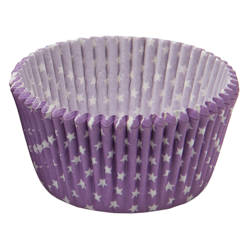 REGENT CAKE CUPS LILAC WITH WHITE STARS 50 PIECE, (55X37.5MM)