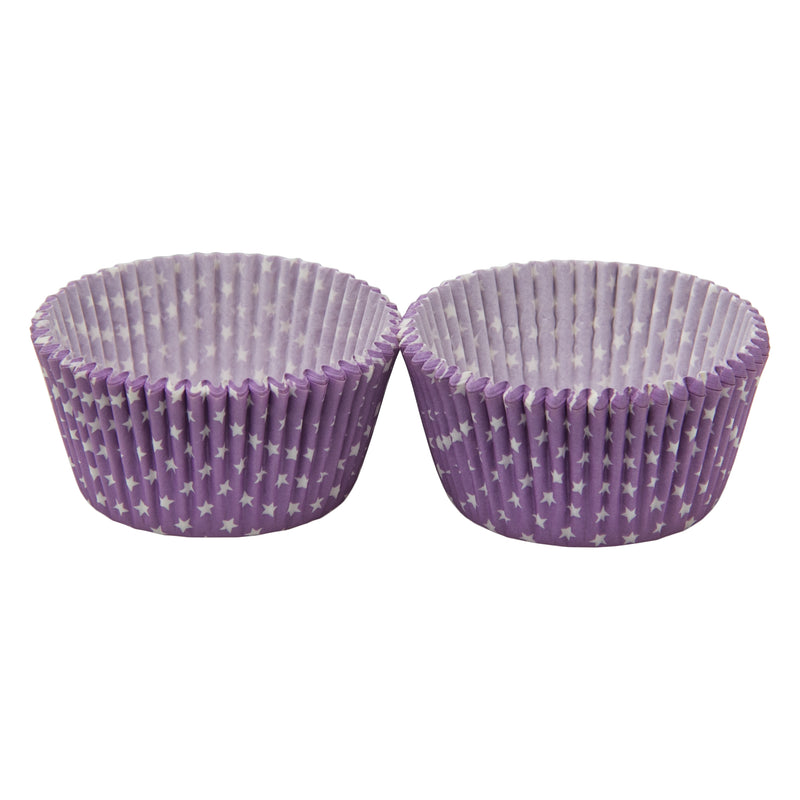 REGENT CAKE CUPS LILAC WITH WHITE STARS 50 PIECE, (55X37.5MM)