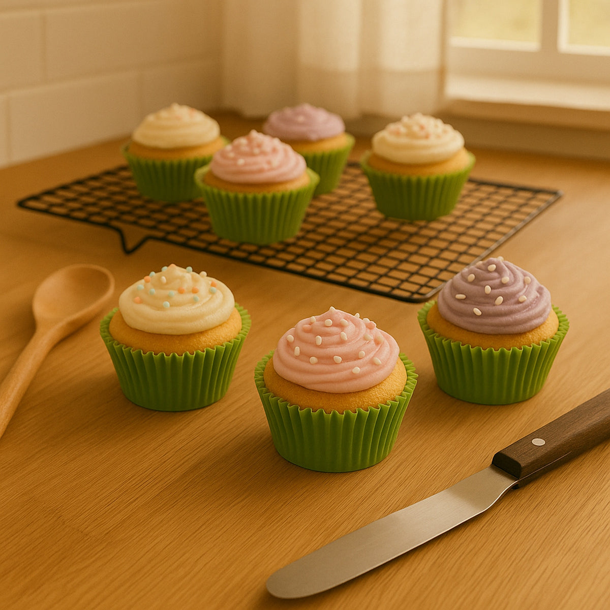 REGENT CAKE CUPS PLAIN GREEN 50PK, 50X32.5MM
