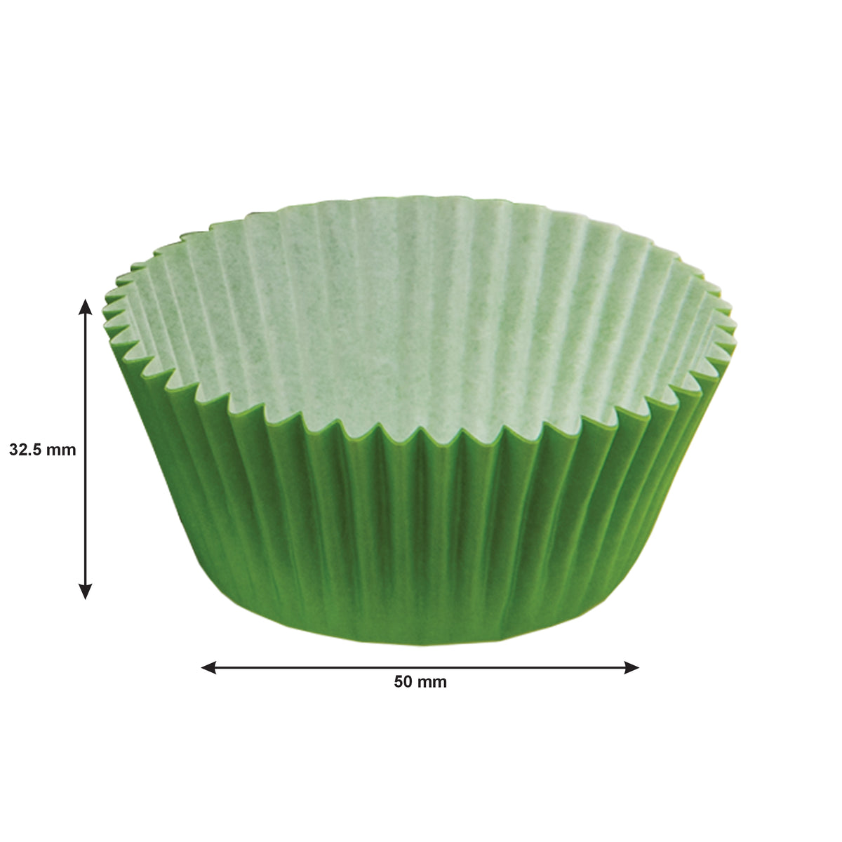REGENT CAKE CUPS PLAIN GREEN 50PK, 50X32.5MM