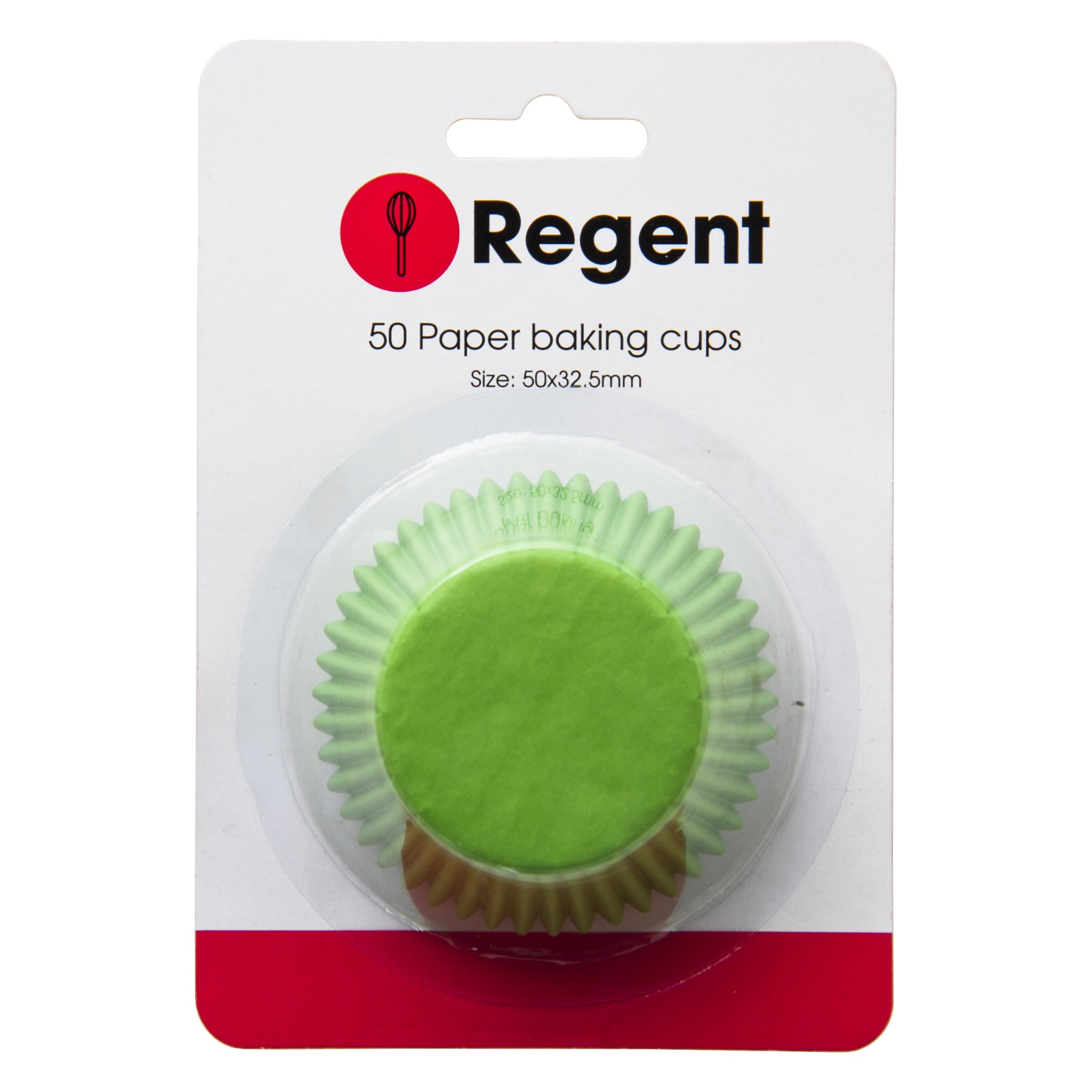 REGENT CAKE CUPS PLAIN GREEN 50PK, 50X32.5MM